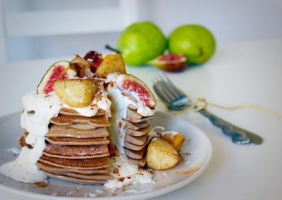 Pear & Cinnamon Pancakes with Coconut Yoghurt