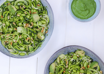 Pesto Zucchini Noodle Salad