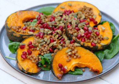 Roast Pumpkin Salad with Pomegranate and Pepita Seeds