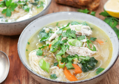 Supercharged Chicken, Barley & Kale Soup