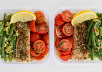 Dukkah Crusted Salmon with Zesty Veggies