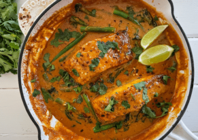 Red Coconut Salmon Curry